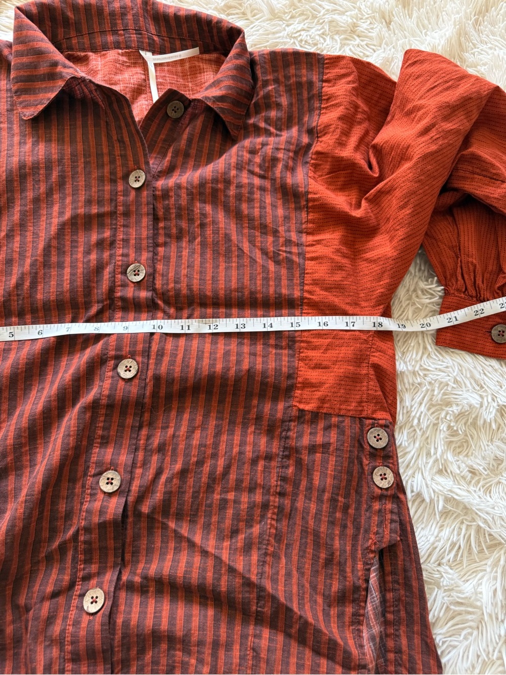 Anthropologie Oversized Loose Button Down Striped Shirt Size XXS - Picture 11 of 12